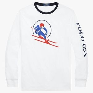 Boys’ Polo Ralph Lauren Ski Polo USA Long Sleeved Kids T-Shirt NWT
